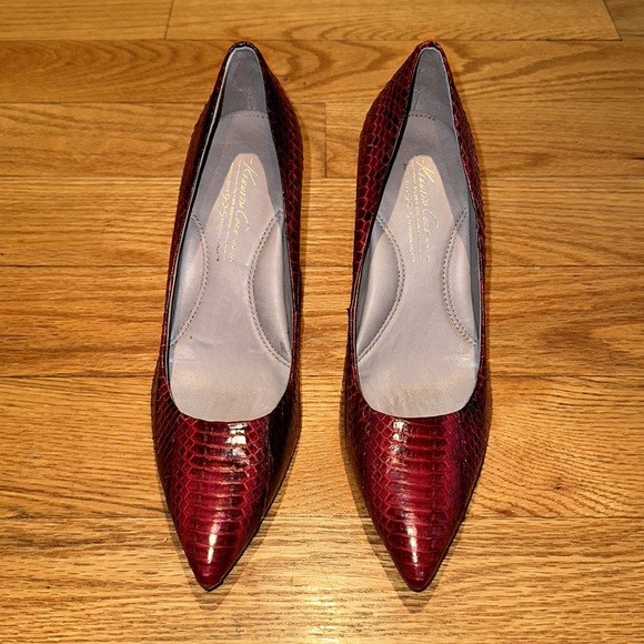NWOTKenneth Cole Red Snakeskin Silver Edition Exclusive 925 Mirrored Heel Sz 6.5 - Picture 3 of 7